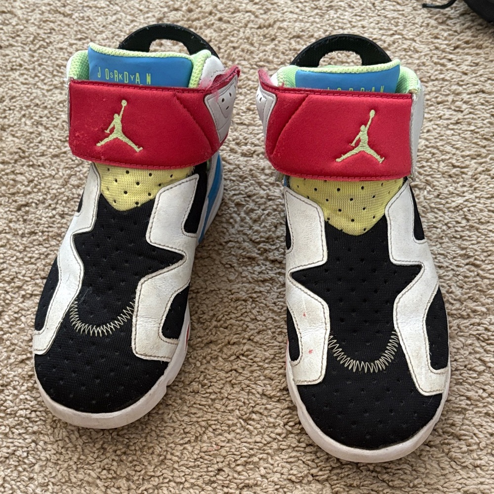 Jordan Kids' Red and Black Sneakers